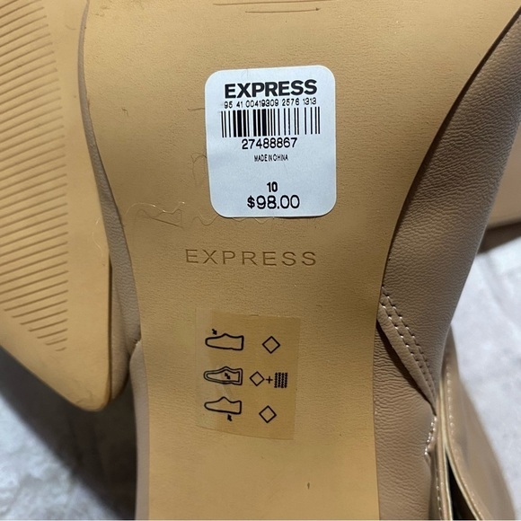 Express Zip Up‎ Faux Tan Leather-pointed toed Heeled boots NWT Women’s Size 10M - Picture 13 of 13